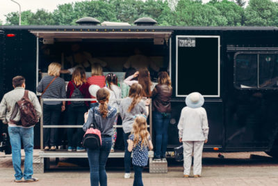 Families enjoy the food truck festival in Columbus, OH